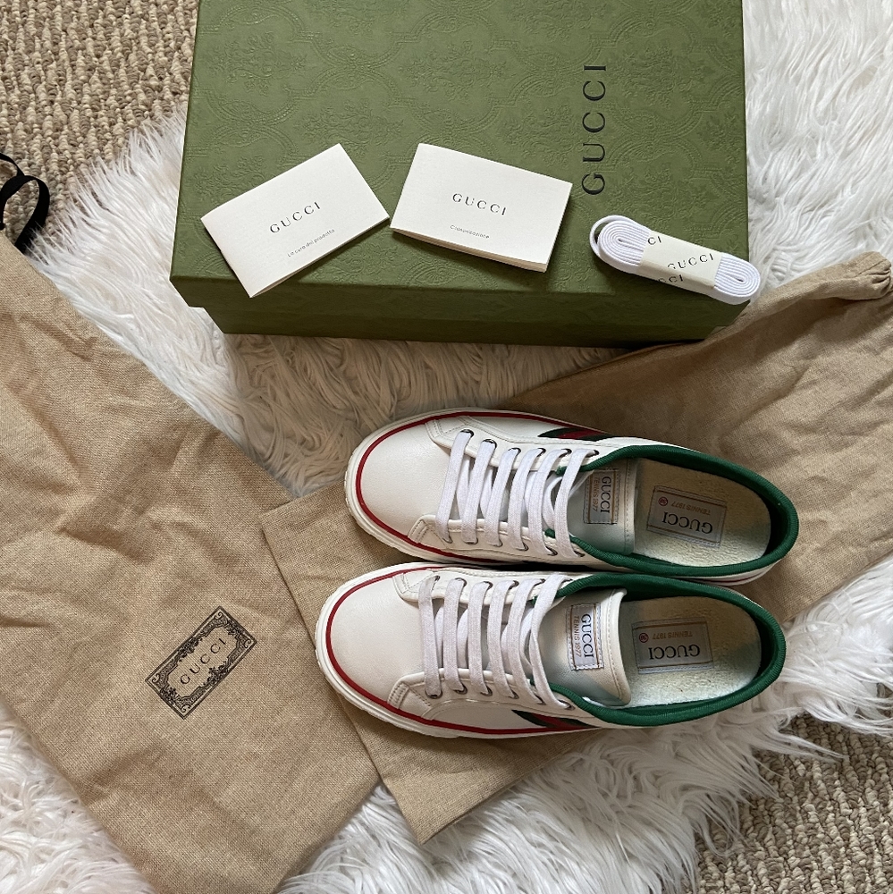 Men's Gucci Tennis 1977 sneaker size 38 white